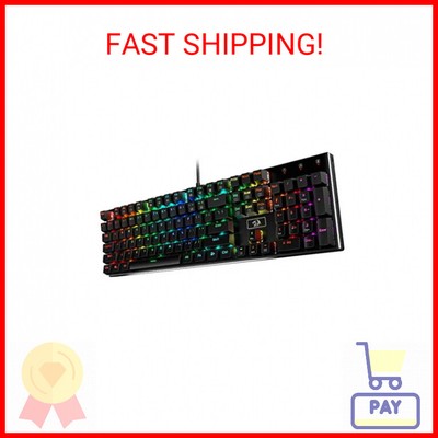 Redragon K556 RGB LED Backlit Wired Mechanical Gaming Keyboard, 104 Keys Hot-Swa