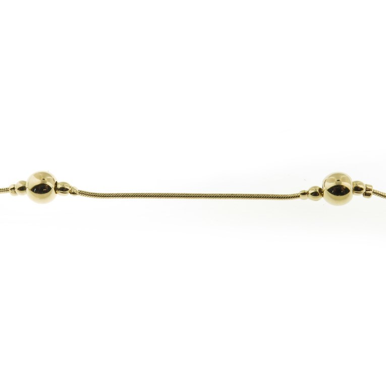 18k Gold Filled Snake and Ball Bead Anklet