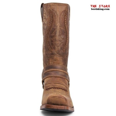 SENDRA SENDRA BOOTS BIKERBOOTS 12209 FARMER STIEFEL BRAUN LEDER HANDMADE GR. 38 BIS 46