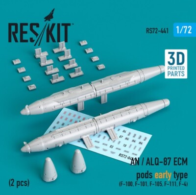 Reskit RS72-0441 1:72 AN / ALQ87 ECM pods early type 2pcs F100 F101 F105 F111 F4