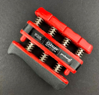 Grip Master Medium Tension Hand and Finger Exerciser Red Increase Strength