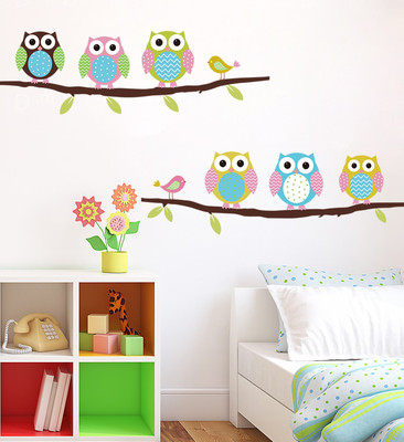 lovely Owl Birds Branch Vinyl Kids children Home Decor Mural Wall Stickers Decal