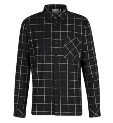 Mammut Summer Check Long Sleeve Shirt Men Hiking Travel Black-White M
