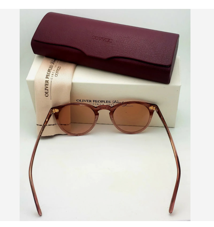 Pre-owned Oliver Peoples O'malley Limited Edition Ov5183 Optical 18k Gold Plated Msrp$600 In Coral Pink Wash With Blue Light Filter