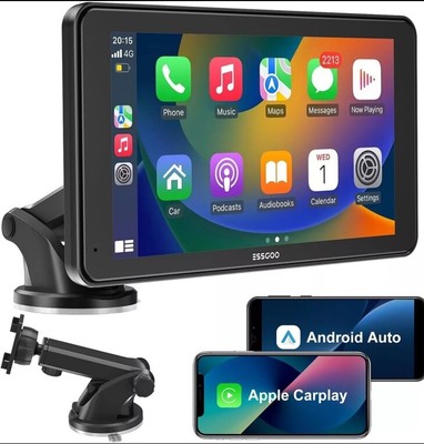 ESSGOO 743CP Black  7'' Bluetooth Android Auto Car Stereo With Apple Carplay