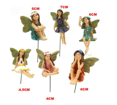 6pcs Fairy Garden Home Miniature Fairies Figurines Accessories Outdoor Decor