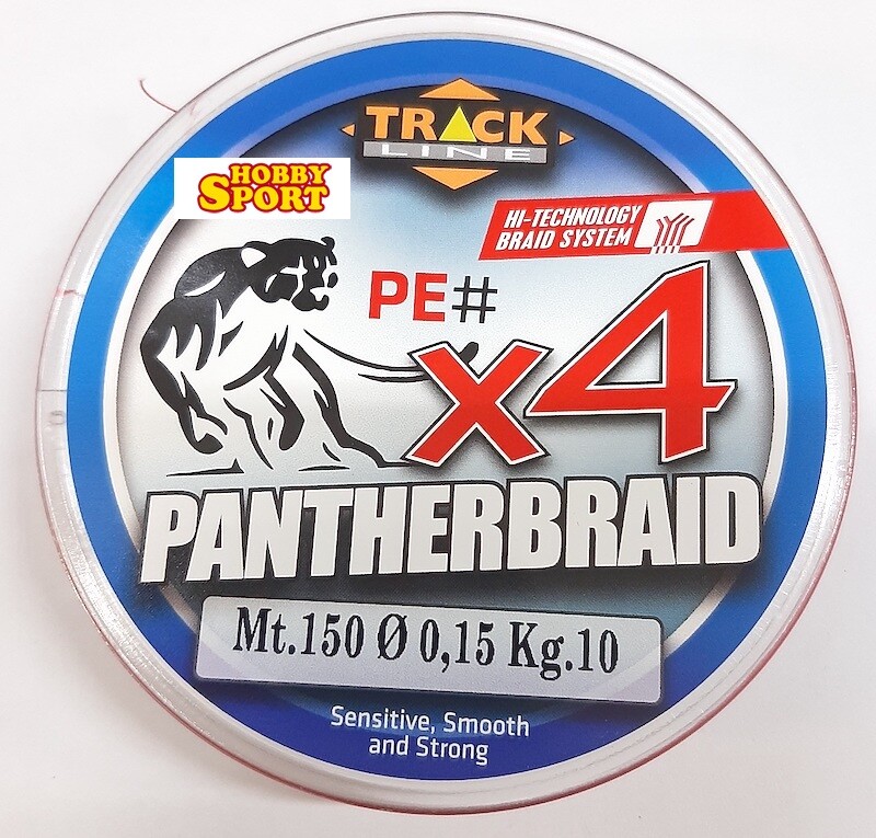 PANTHER BRAID 4X RED 150 MT 0,15mm TRECCIATO PER SPINNING TRACK LINE