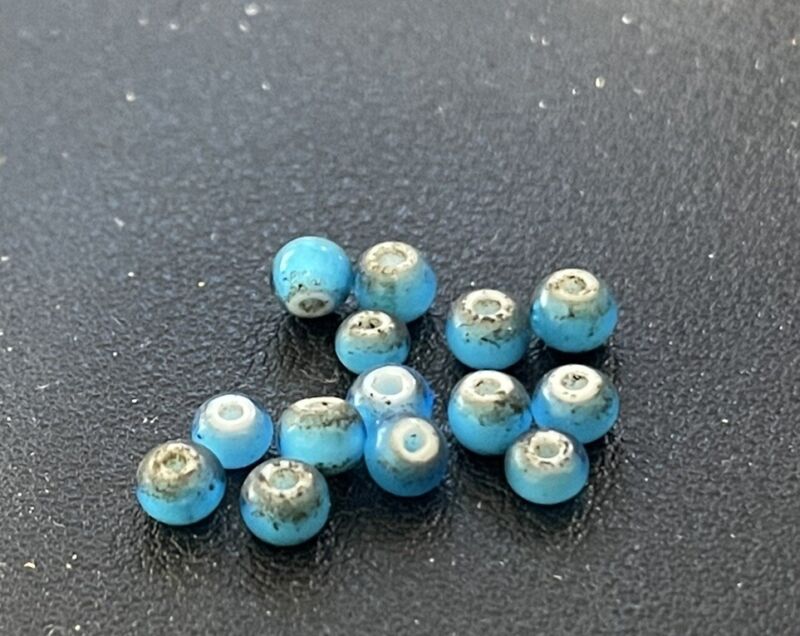 Original Plains Indian Sky Blue White Heart Trade Beads Venetian Small Size