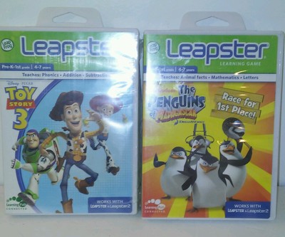 Toy story 3 penguins of Madagascar leapster 1 and 2 leap frog game cartridge