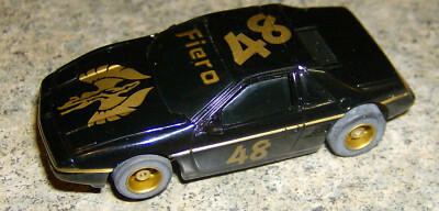 ''NEW OS'' TYCO #48 BLACK FIERO ON A HP7 CHASSIS HO SLOT CAR