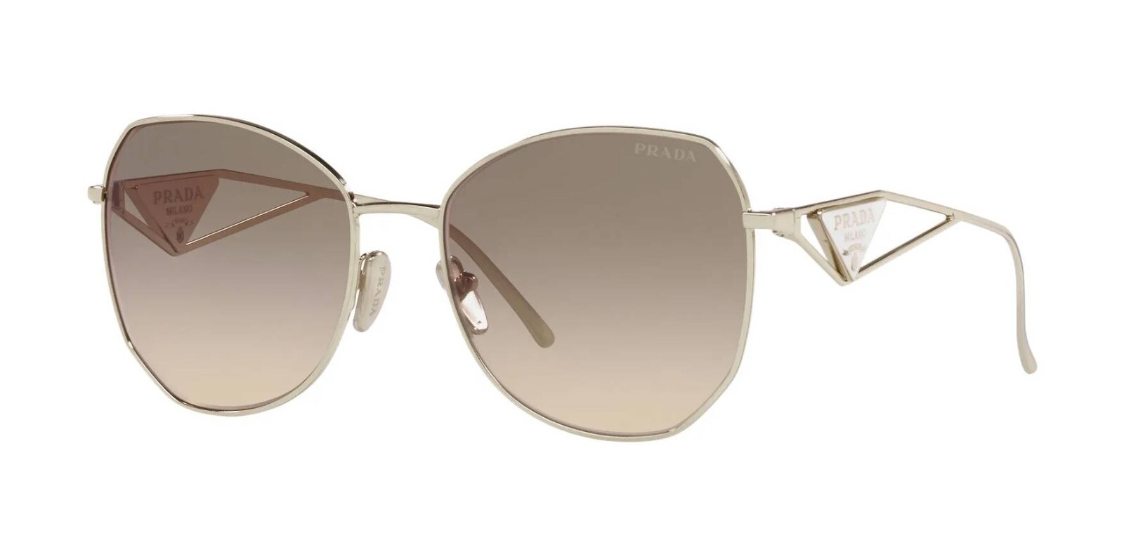 Pre-owned Prada Pr 57ys Light Gold/light Brown Grey Shaded (zvn-3d0) Sunglasses