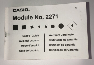 Casio Manual | Module No. 2271 For ProTrek PRG-40       *MANUALUSER GUIDE ONLY*