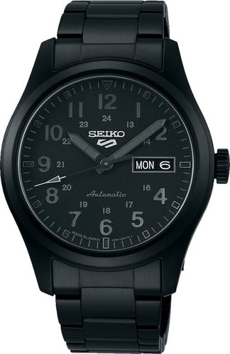 Pre-owned Seiko 5 Sport Sbsa165 Automatic Mechanical Total Black Stainless Steel Watch Men