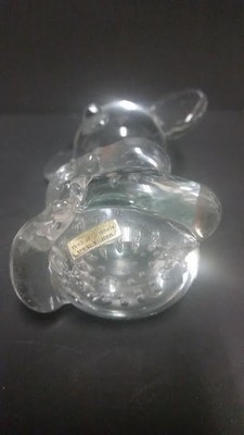 CONTROLLED BUBBLE CLEAR GLASS MOUSE PAPERWEIGHT FIGURINE