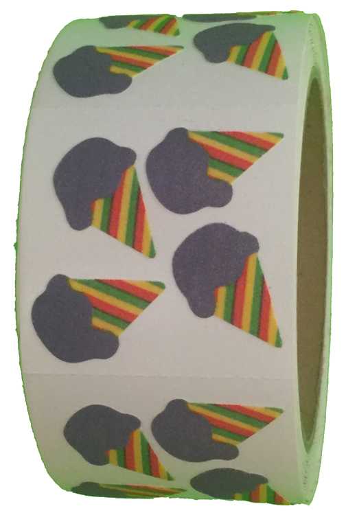 400 Ice Cream Stickers in roll of 100 modules (2"x2"), each sticker 1", RFZ6301