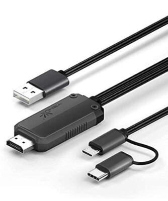 Cavo da USB C a HDMI, 2-in-1 Micro USB/MHL a Adattatore HDMI 1080P Yehua