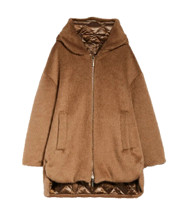 🌟 MAX MARA DOWN Padded Reversible Alpaca Jacket 10Usa_ 12Uk_ 40De_ 44It_  42Fr