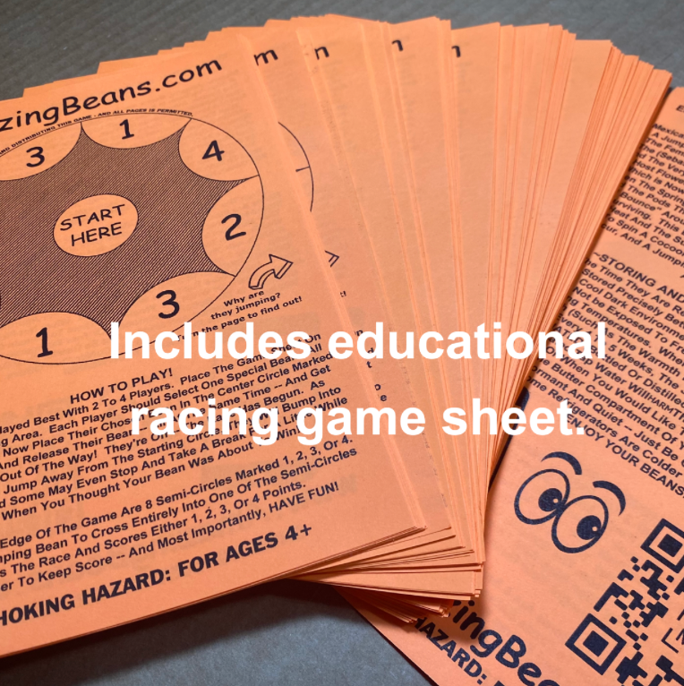 15 Mexican Jumping Beans. 3 Cases With 5 Beans In Each Case & Racing Game