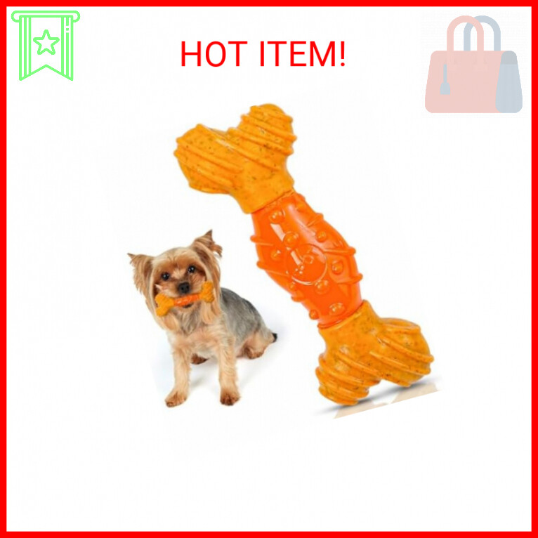 SPOT Bam-Bones Dental Bone - Made with Bamboo Fiber and a Massaging Rubber Cente