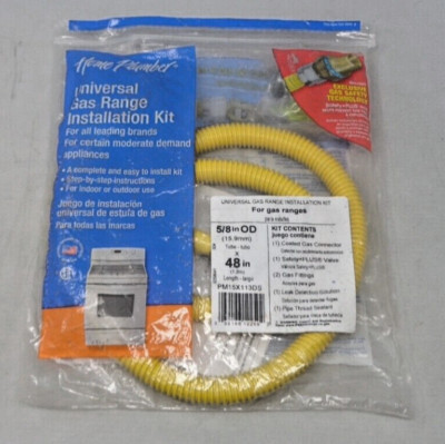 Home Plumber Universal Gas Range Installation Kit 5/8'' OD x 48'' Length
