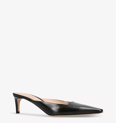 Pre-owned Gianvito Rossi Pointed-toe Leather Heeled Mules Nappa Black Sz 39.5 ( 9.5)