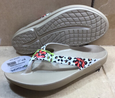 Oofos Women s Oolala Limited Edition Poppy Leopard Thong Sandals T23 eBay