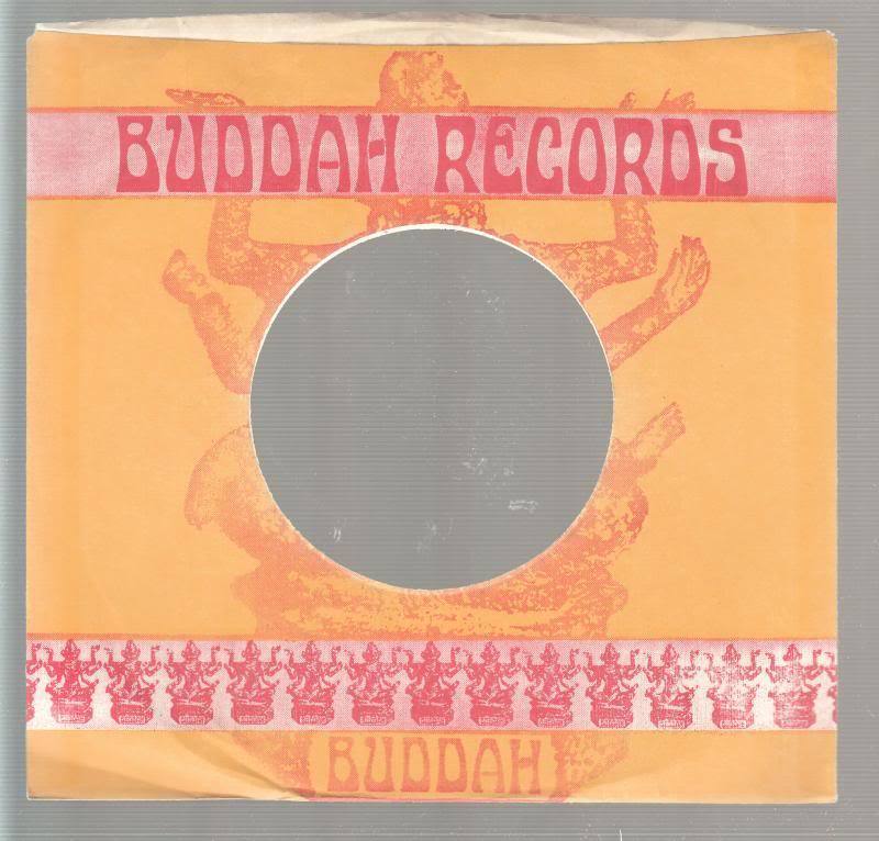 Company Sleeve 45 Buddah Yellow W/ Red Repeating Buddah Logo And Lettering On
