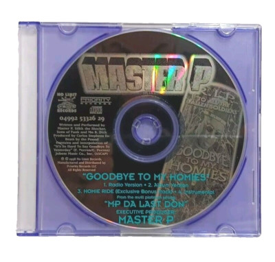 Master P Good Bye To My Homies CD Only 1998 No Limit Records Master P Last Don
