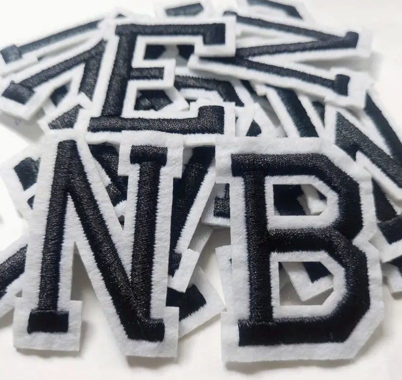 2" LETTERS - Black/White/Pink/Blue - Embroidered  - U Pick - Iron On Patches