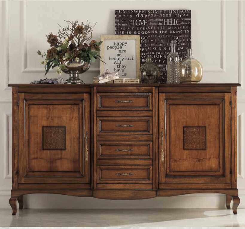 CREDENZA IN LEGNO CLASSICA INTARSIATA SOGGIORNO