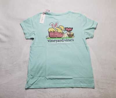 NEW WOMEN'S S M L VINEYARD VINES EASTER WHALE SHORT SLEEVE POCKET TEE