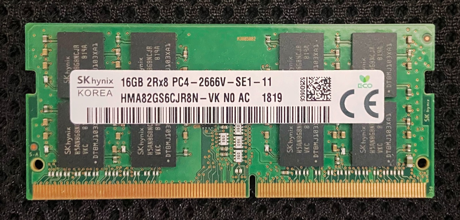 SNMSUNG 2RX8 PC4-2666V-SE1-11 16GB×10 16GB DDR4 PC4-19200 2400MHz 260PIN SO DIMM 2RX8 MEMORY MADE