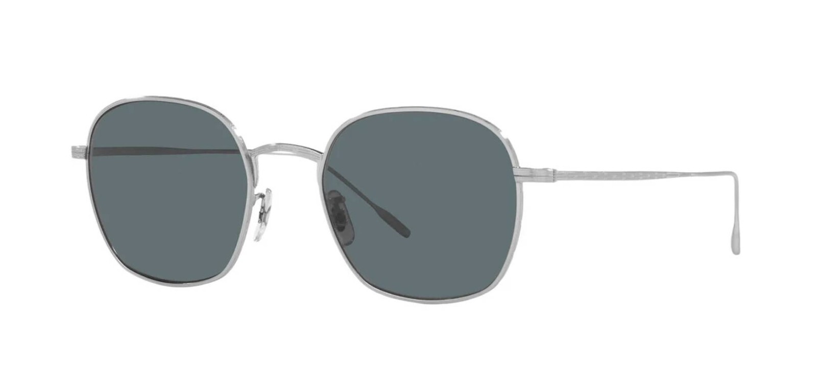 Pre-owned Oliver Peoples Ades Ov 1307st Brushed Silver/blue Polarized (5254/3r) Sunglasses