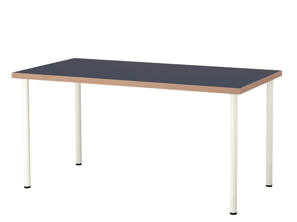 IKEA Office Table with White Steel Legs & Adjustable Feet 150 x 75cm