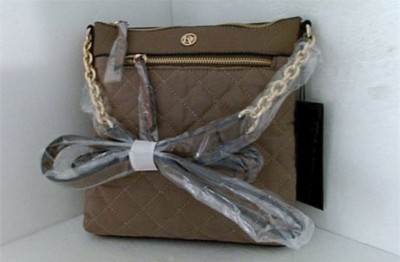 La Diva CrossBody Quilted Handbag 9'' X 9.5'', Cognac