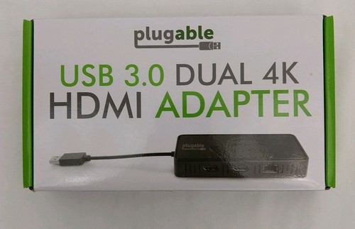 Plugable USB 3.0 DisplayLink 4K Dual HDMI Monitor Adapter Ethernet USB3-6950