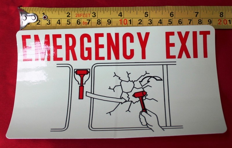 TOYOTA EMERGENCY EXIT DECAL HAMMER GLASS CAUTION COASTER FROM JAN 93