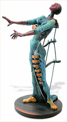 SALVADOR DALI Woman with Drawers Burning Giraffe Resin Sculpture