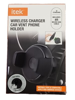 Itek Wireless Charger Car Vent Phone Holder