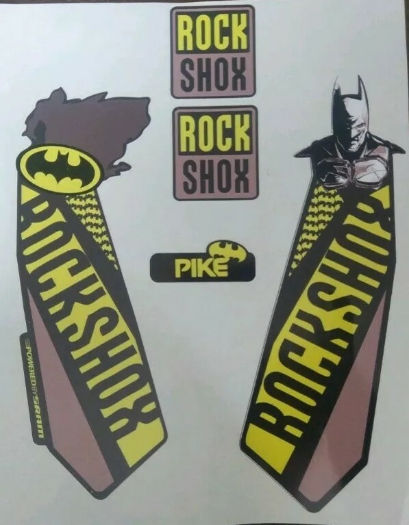 Pike Yari Blue Lyrik Pin up illustration.MTB DJ Rock Shox Fork Decals
