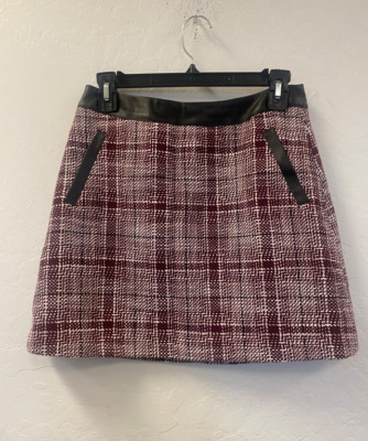 Frenchi Women's Maroon Mid Rise Skirt size S