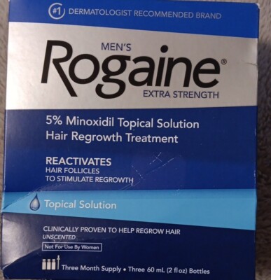 Men's Rogaine Extra Str. Topical Sol. 3 Month Supply Factory Sealed -EXP 12/2026