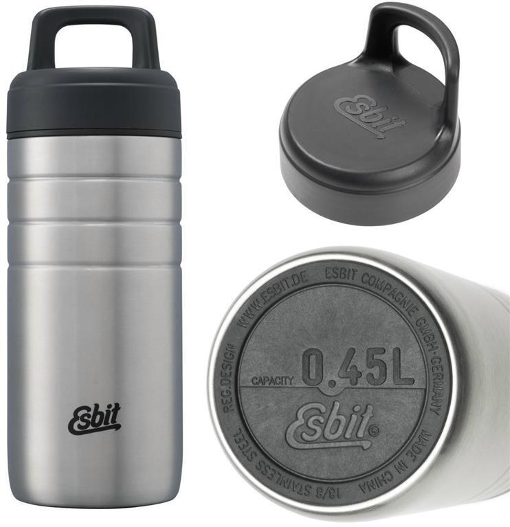 MAJORIS Thermobecher mit Isolierverschluss Edelstahl 450 ml  Loop-Verschluss