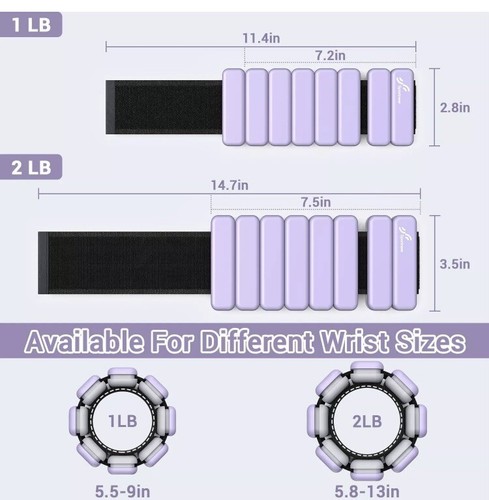 Green Sportneer Wrist & Ankle Weights - 1 Pair (1lb/2lb Each) | Adjustable