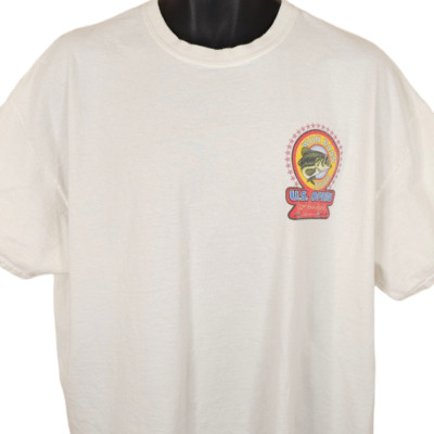 Bass Fishing T Shirt Mens Size 2XL White Won Bass Tour US Open Lake Mead
