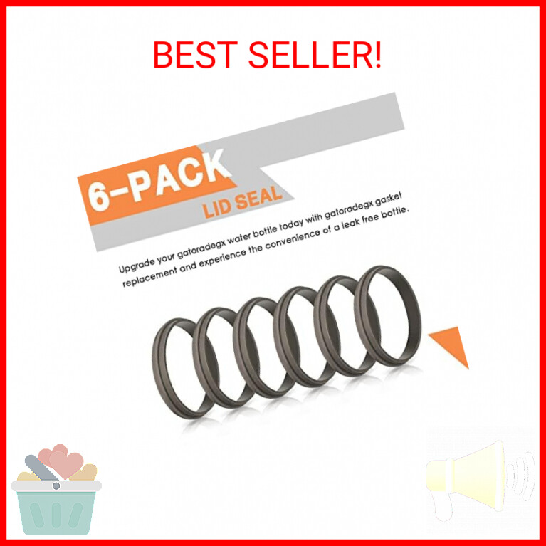 Mimore 6 Pack Gasket for Gatorade Water Bottle Lid Replacement, Food Grade Silic