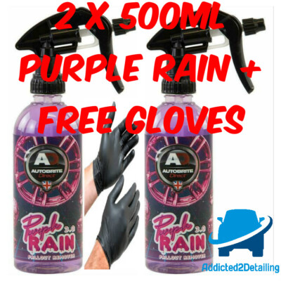 AUTOBRITE DIRECT 2 X 500ML PURPLE RAIN 3.0 *NEW* GEL BASED IRON FALLOUT REMOVER