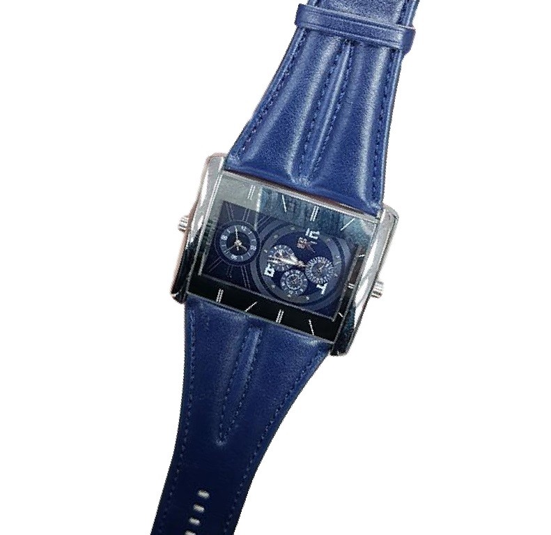 Orologio Da Polso YK Uomo Analogico Quarzo Data Elegante Moda Dual Blu lac