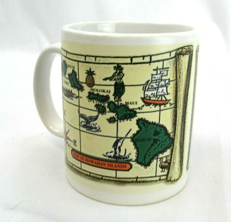Map of Hawaiian Islands Mug by Island Treasures