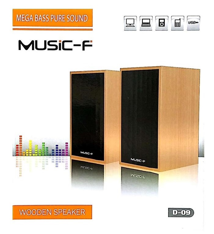 Casse Audio Usb Pc Altoparlanti Subwoofer Computer Pc Laptop Legno D-09 sus
